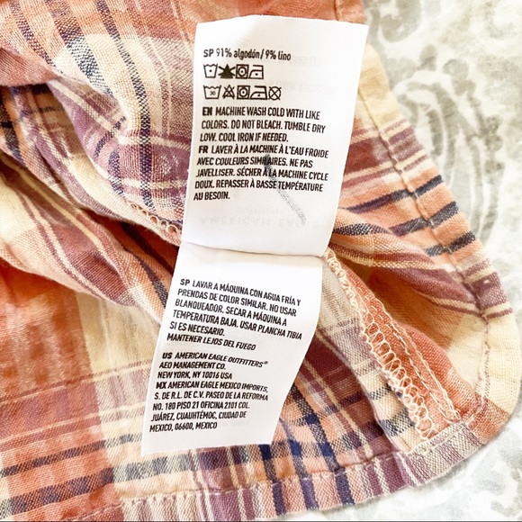 AMERICAN EAGLE Cropped Top Plaid Small NEW NWOT - Picture 4 of 7